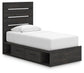 Hollivern  Panel Bed With Storage, Dresser, Mirror And Nightstand
