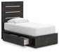 Hollivern  Panel Bed With Storage, Dresser, Mirror And Nightstand