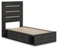 Hollivern  Panel Bed With Storage, Dresser, Mirror And Nightstand