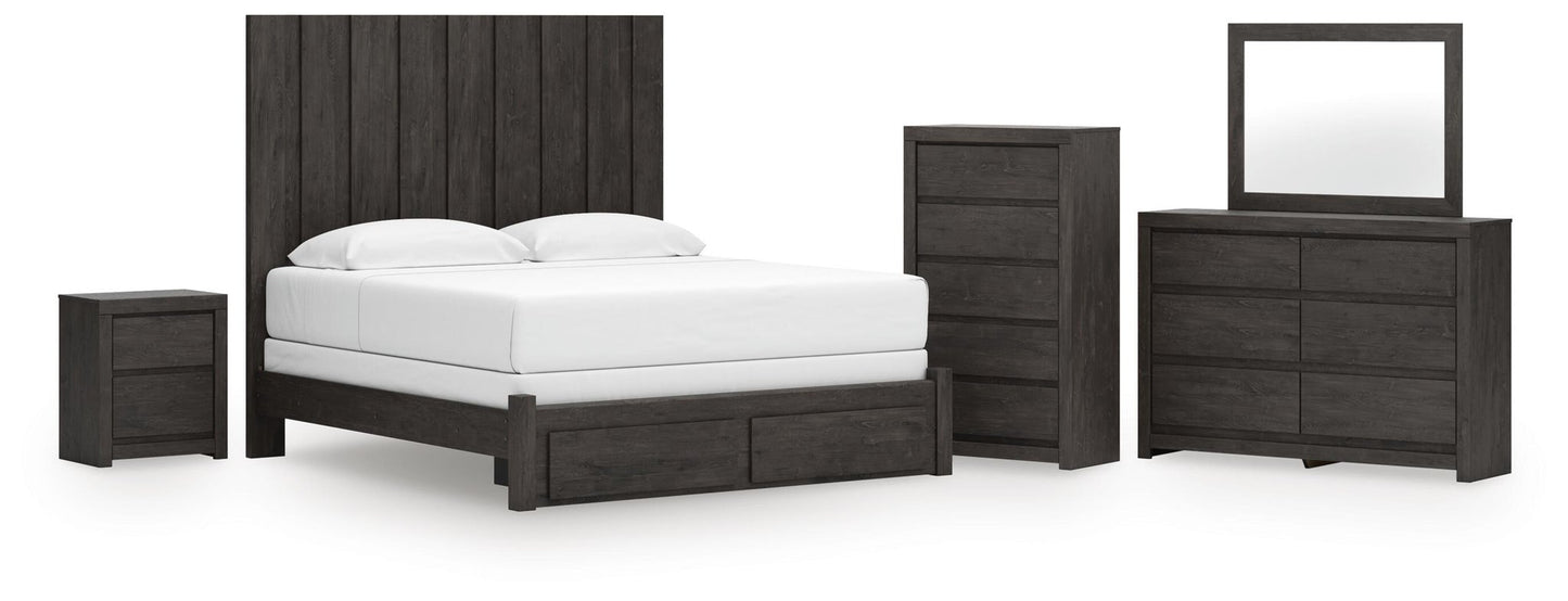 Fraluna  Panel Storage Bed, Dresser, Mirror, Chest And Nightstand