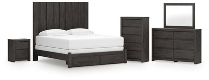 Fraluna  Panel Storage Bed, Dresser, Mirror, Chest And Nightstand