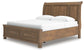 Feddinger  Storage Sleigh Bed With Mirrored Dresser