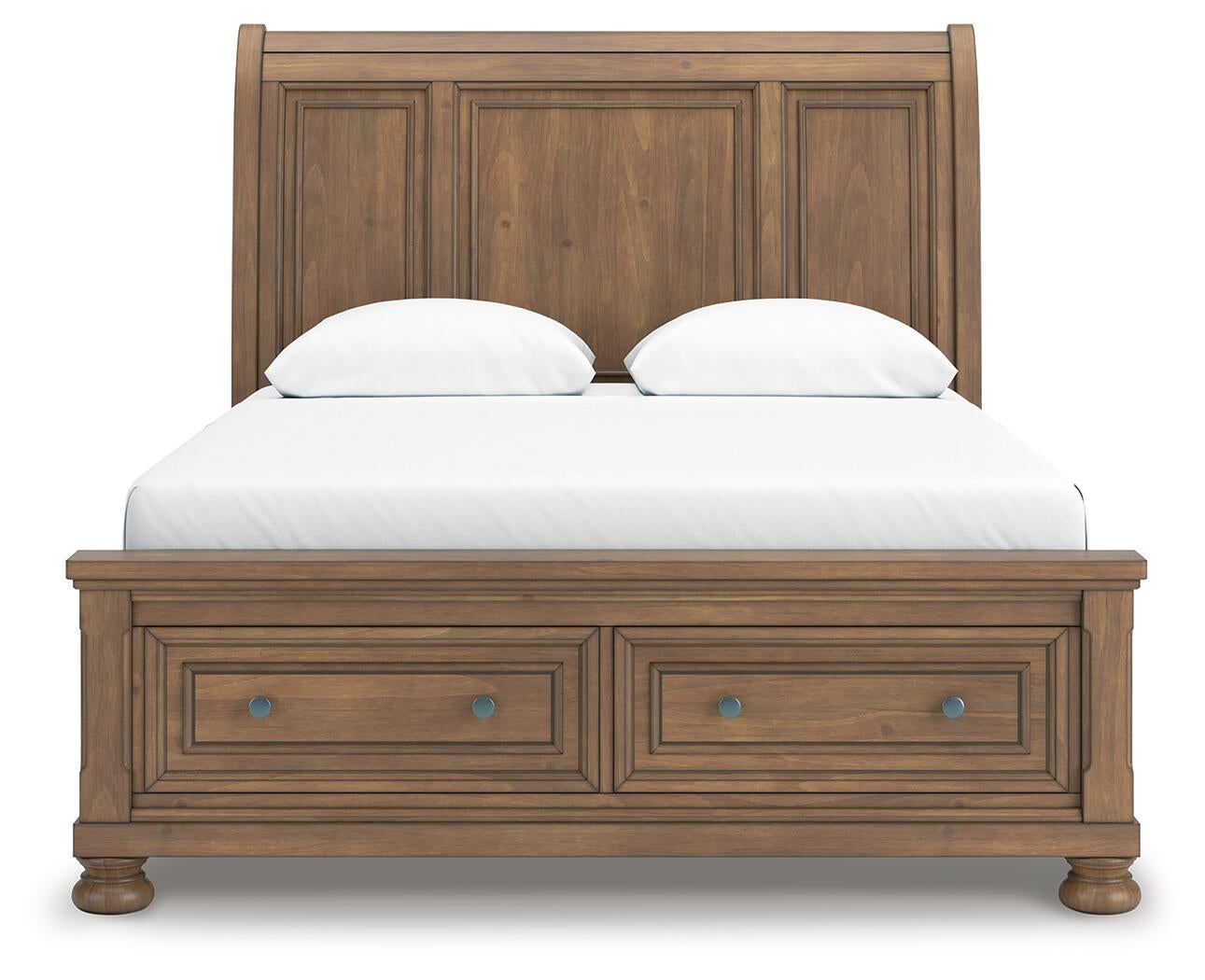 Feddinger  Storage Sleigh Bed With Mirrored Dresser And Nightstand