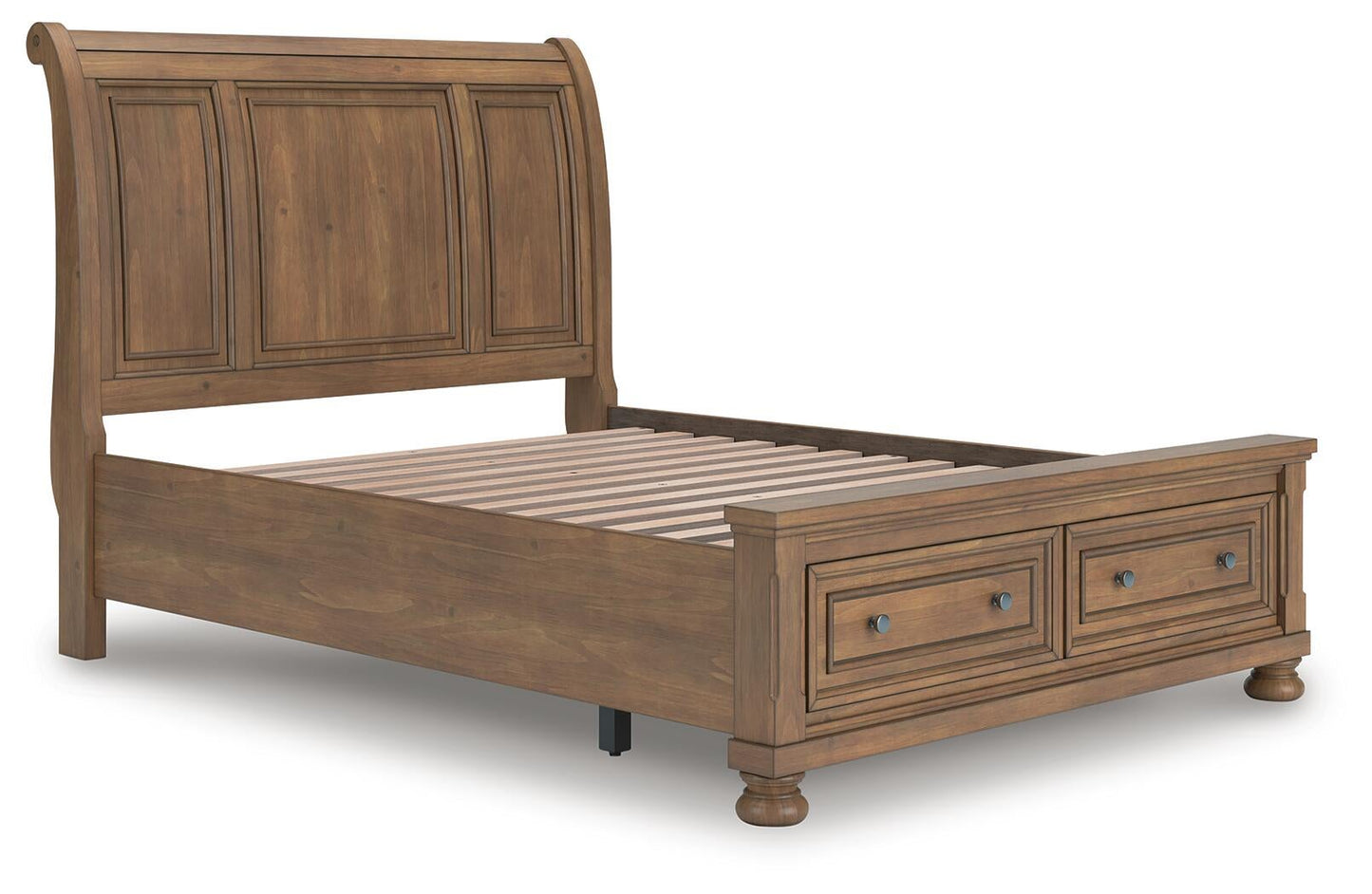 Feddinger  Storage Sleigh Bed With Mirrored Dresser And Nightstand
