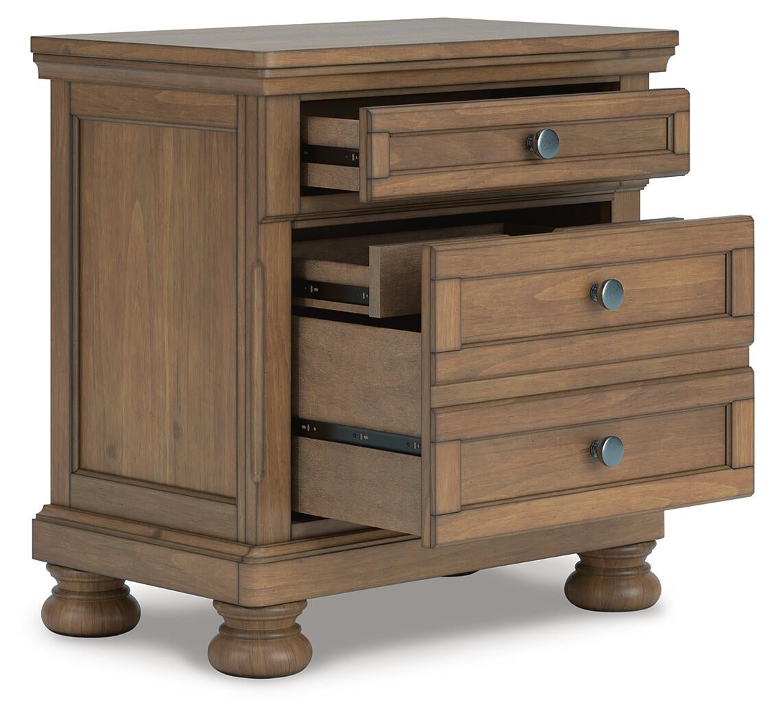 Feddinger  Storage Sleigh Bed With Mirrored Dresser And Nightstand
