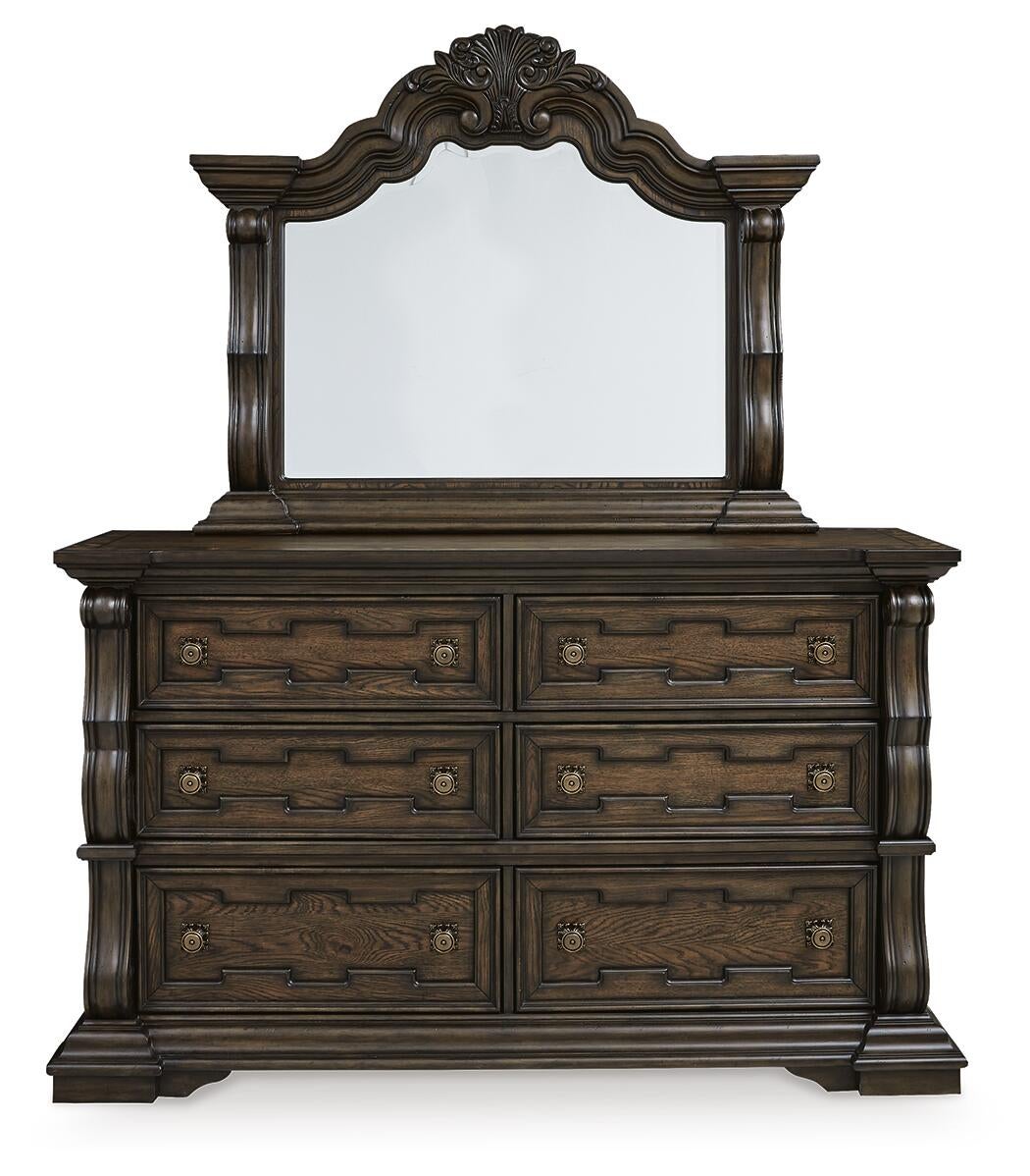 Maylee  Canopy Bed, Dresser, Mirror, Chest And Nightstand