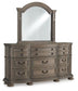 Ardenfield  Upholstered Sleigh Bed, Dresser And Mirror