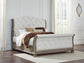 Ardenfield  Upholstered Sleigh Bed, Dresser And Mirror