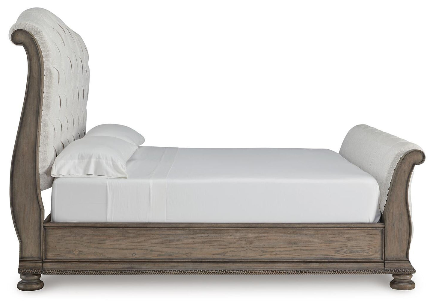 Ardenfield  Upholstered Sleigh Bed, Dresser And Mirror
