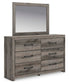 Graystorm  Panel Bed With Storage, Dresser And Mirror