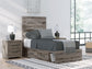 Graystorm  Panel Bed With Storage, Dresser And Mirror