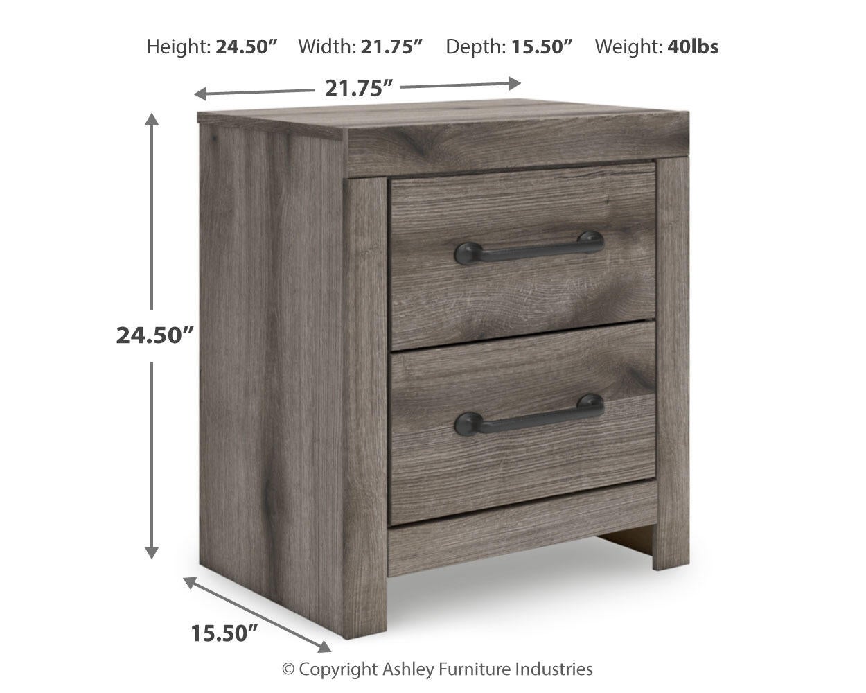 Graystorm  Panel Bed With Storage, Dresser, Mirror And Nightstand