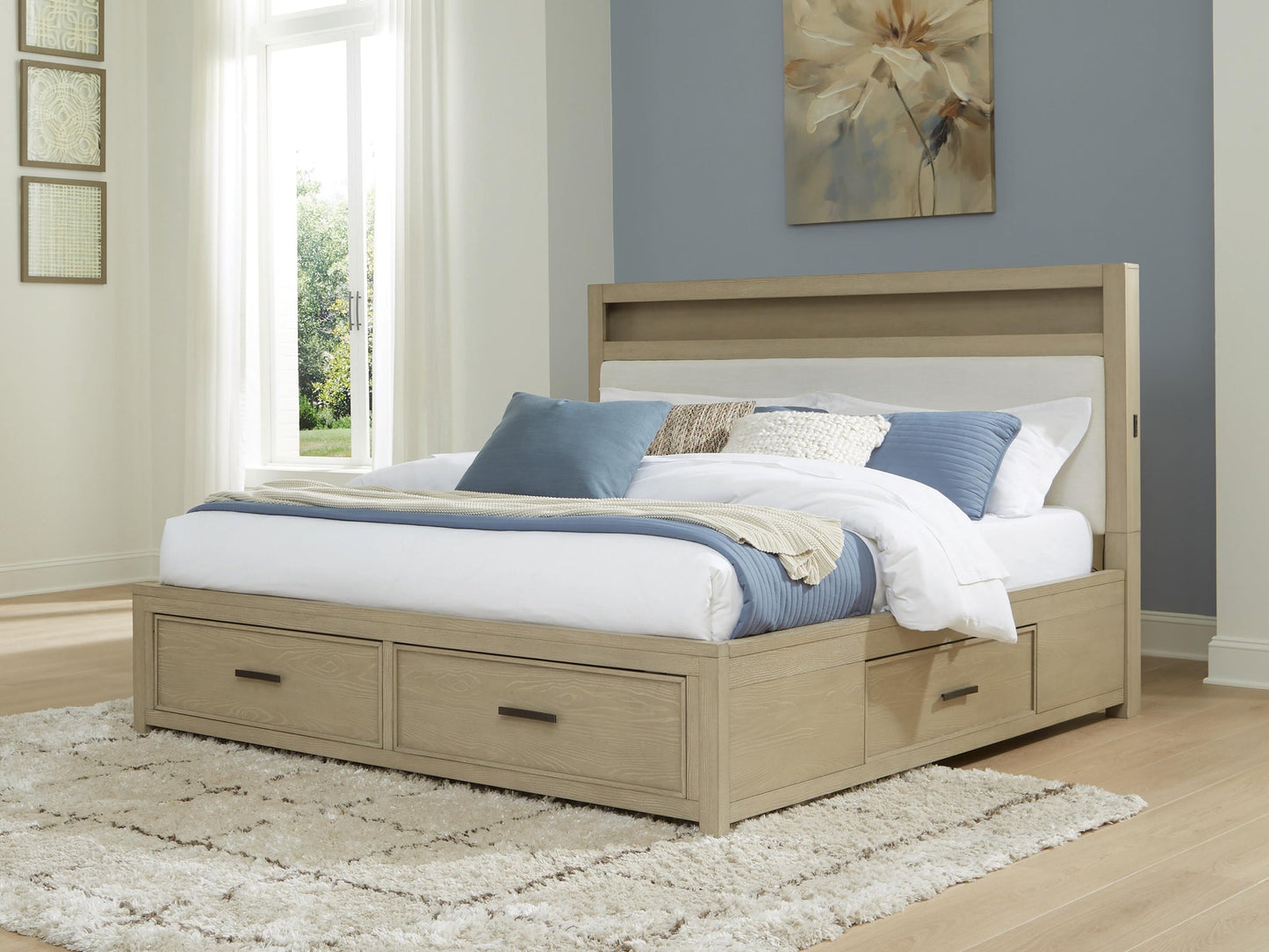 Calmoro California  Bookcase Bed With Mirrored Dresser