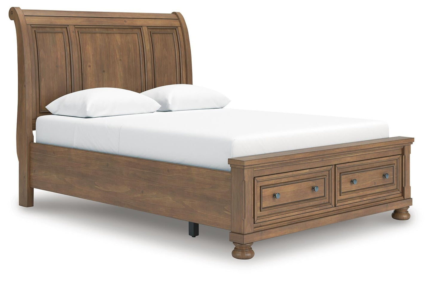 Feddinger  Storage Sleigh Bed With Mirrored Dresser