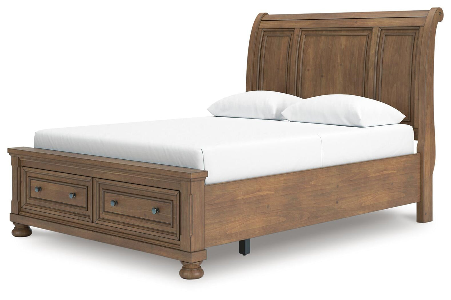 Feddinger  Storage Sleigh Bed With Mirrored Dresser