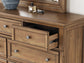 Feddinger  Storage Sleigh Bed With Mirrored Dresser
