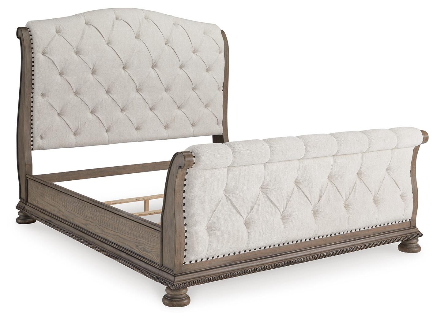 Ardenfield  Upholstered Sleigh Bed, Dresser, Mirror, Chest And Nightstand