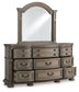 Ardenfield  Upholstered Sleigh Bed, Dresser And Mirror