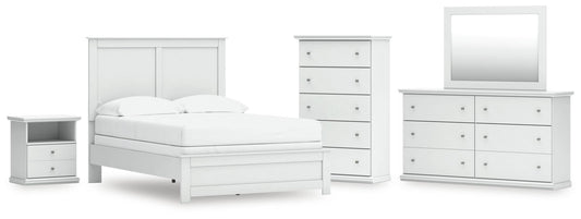 Bostwick Shoals  Panel Bed, Dresser, Mirror, Chest And Nightstand