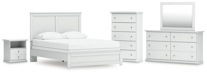 Bostwick Shoals  Panel Bed, Dresser, Mirror, Chest And Nightstand