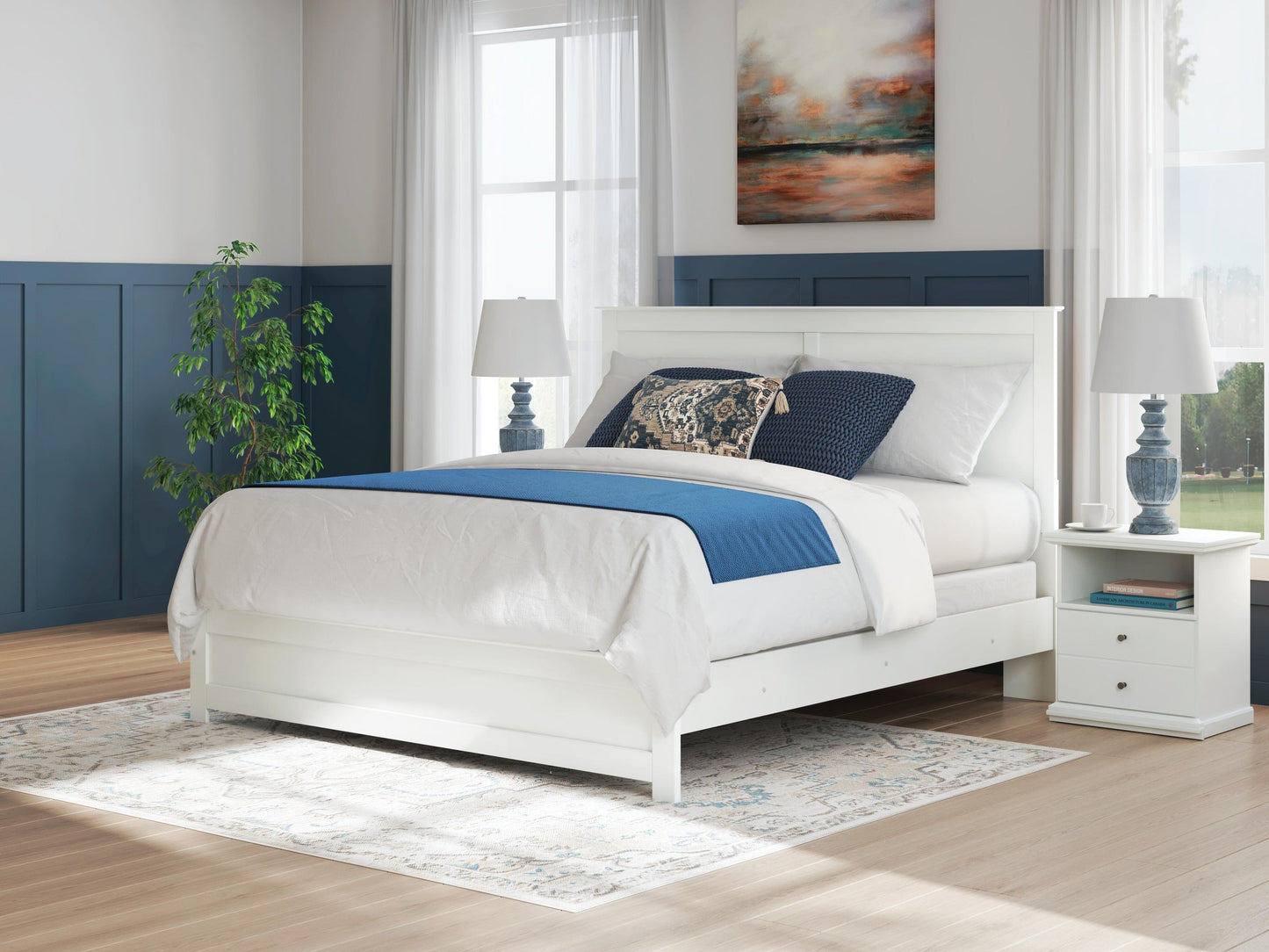 Bostwick Shoals  Panel Bed, Dresser And Mirror
