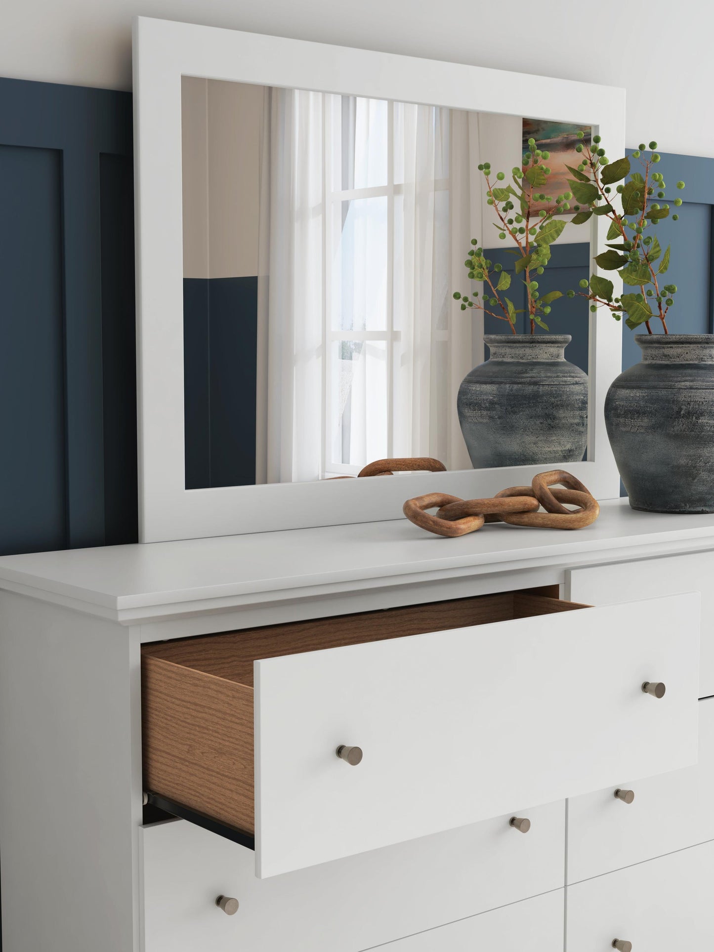 Bostwick Shoals  Panel Bed, Dresser, Mirror, Chest And Nightstand