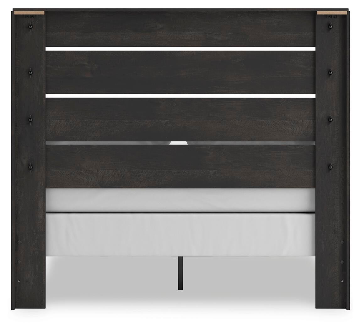 Hollivern  Panel Bed, Dresser, Mirror And Nightstand