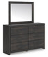 Hollivern  Panel Bed, Dresser And Mirror