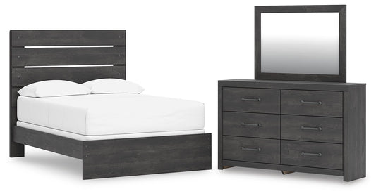 Hollivern  Panel Bed, Dresser And Mirror