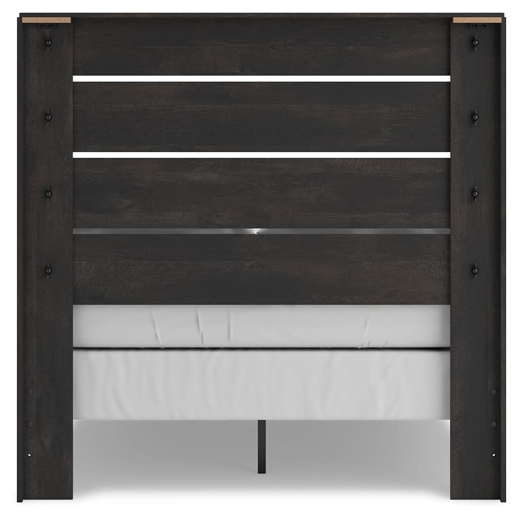 Hollivern  Panel Bed, Dresser And Mirror