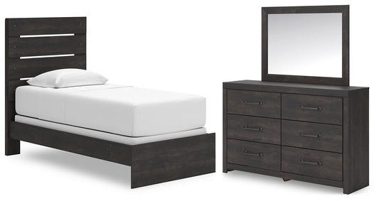 Hollivern  Panel Bed, Dresser And Mirror