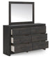 Hollivern  Panel Bed With Storage, Dresser, Mirror, Chest And Nightstand