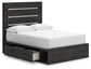Hollivern  Panel Bed With Storage, Dresser, Mirror And Nightstand