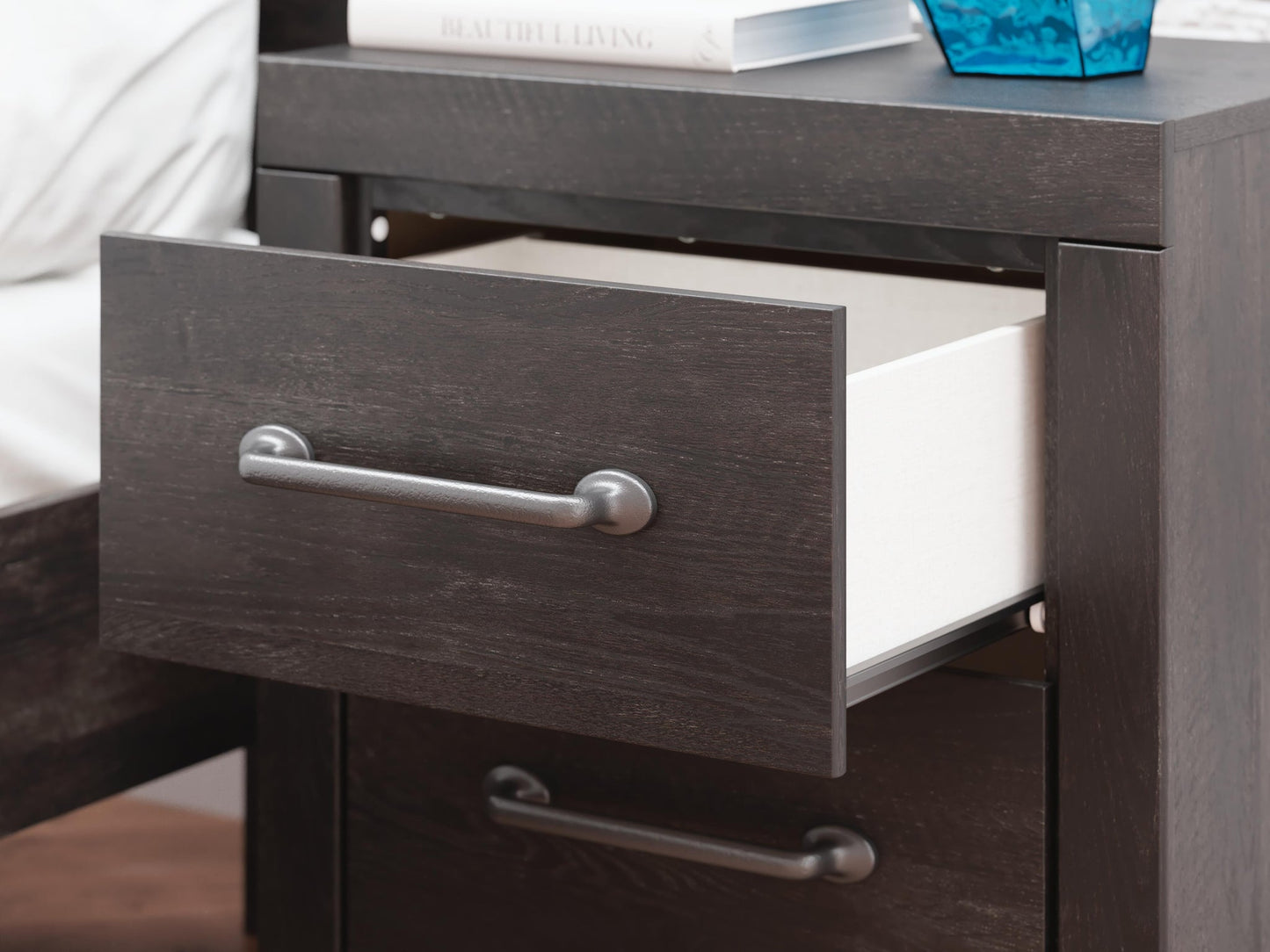Hollivern  Panel Bed With Storage, Dresser, Mirror And Nightstand