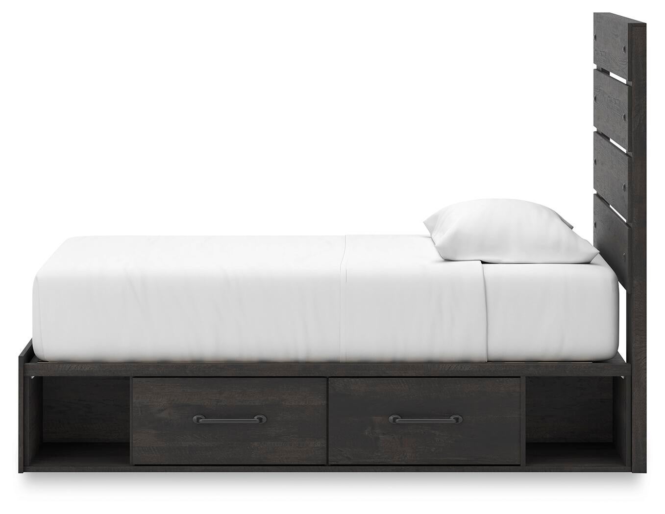 Hollivern  Panel Bed With Storage, Dresser And Mirror