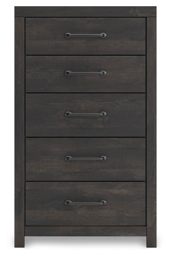 Hollivern  Panel Storage Bed, Dresser, Mirror, Chest And Nightstand