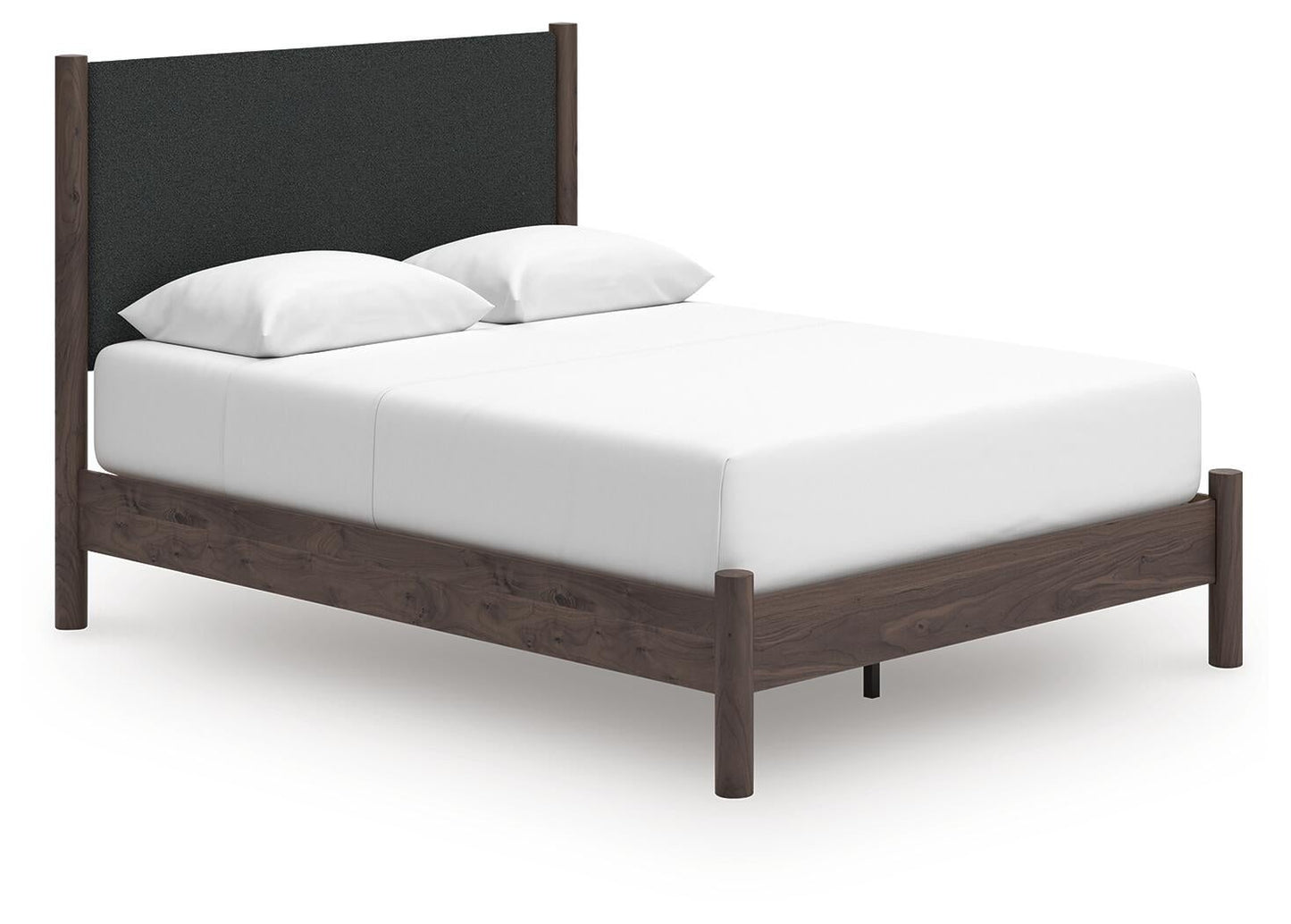 Pamytta  Upholstered Panel Platform Bed, Dresser And Mirror