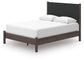 Pamytta  Upholstered Panel Platform Bed, Dresser And Mirror