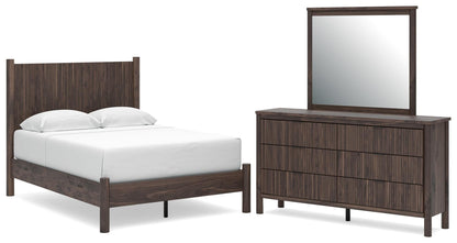 Pamytta  Panel Platform Bed, Dresser And Mirror