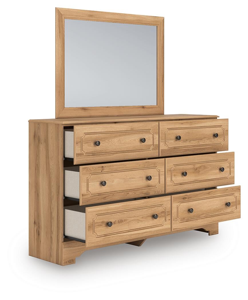 Aleaport  Panel Bed With Mirrored Dresser