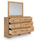 Aleaport  Panel Bed With Mirrored Dresser And Nightstand