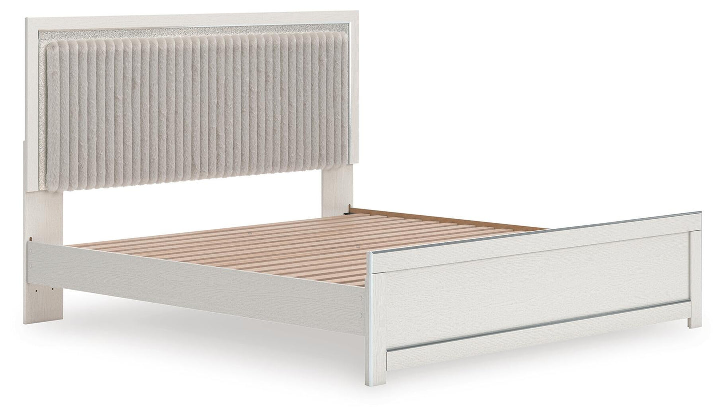Zuraleus  Upholstered Panel Platform Bed, Dresser, Mirror, Chest And Nightstand