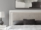 Zuraleus  Upholstered Panel Platform Bed, Dresser And Mirror