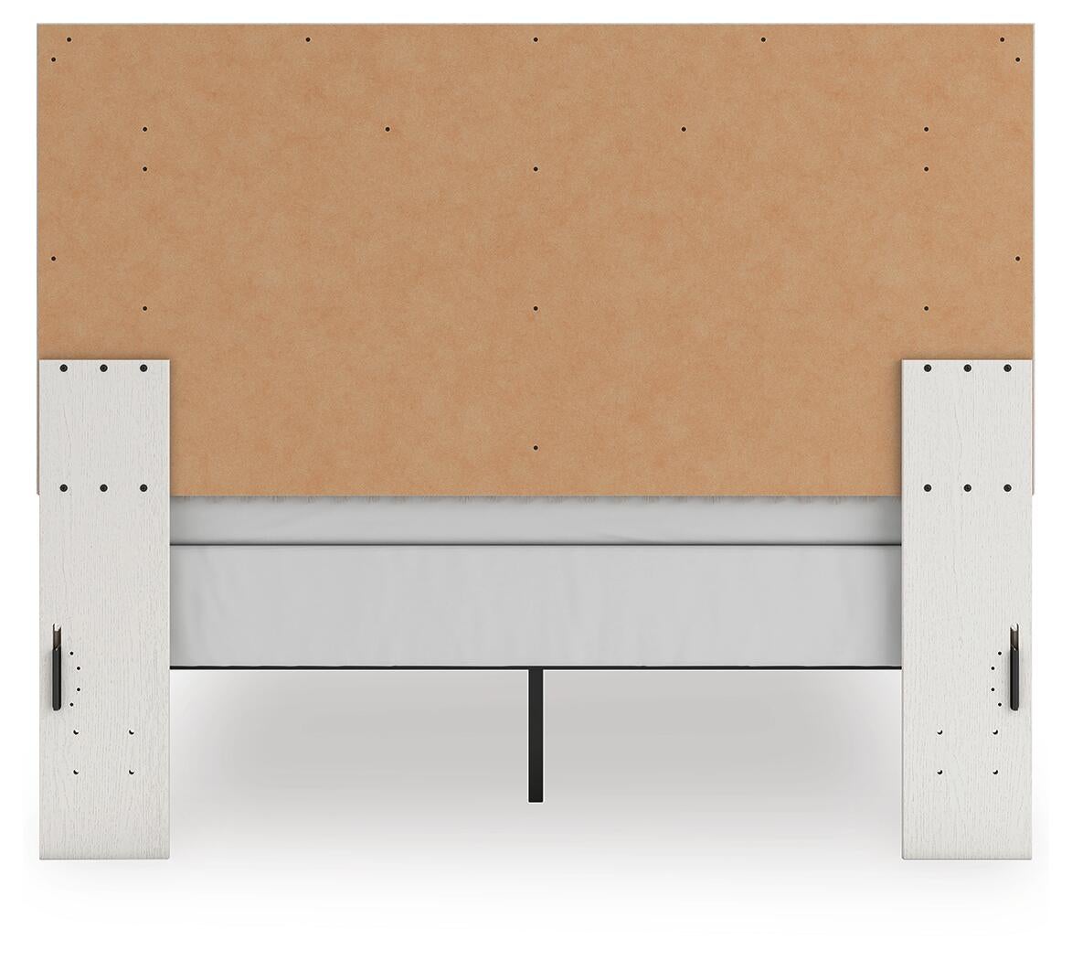 Zuraleus  Upholstered Panel Bed, Dresser And Mirror