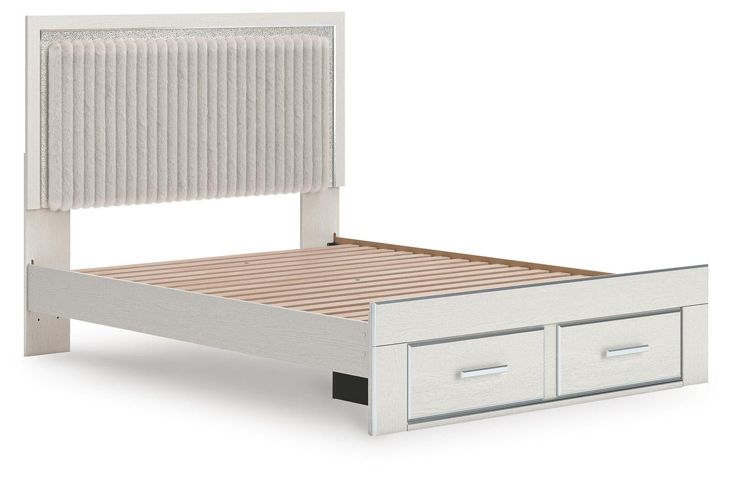 Zuraleus  Upholstered Panel Platform Storage Bed, Dresser, Mirror And Nightstand