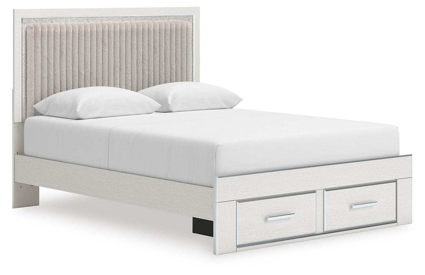 Zuraleus  Upholstered Panel Platform Storage Bed, Dresser And Mirror