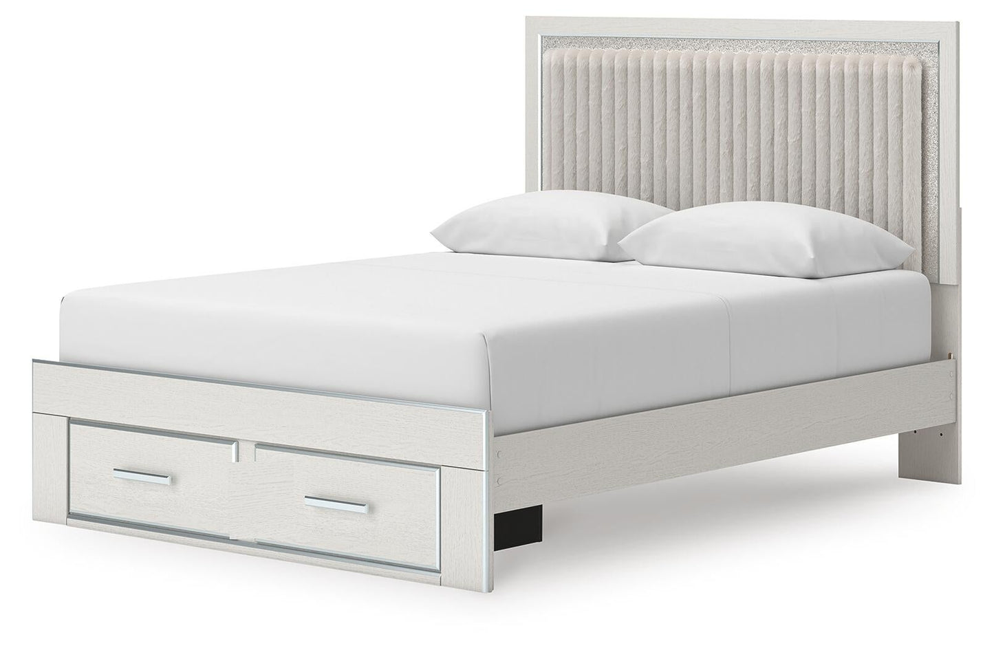 Zuraleus  Upholstered Panel Platform Storage Bed, Dresser And Mirror