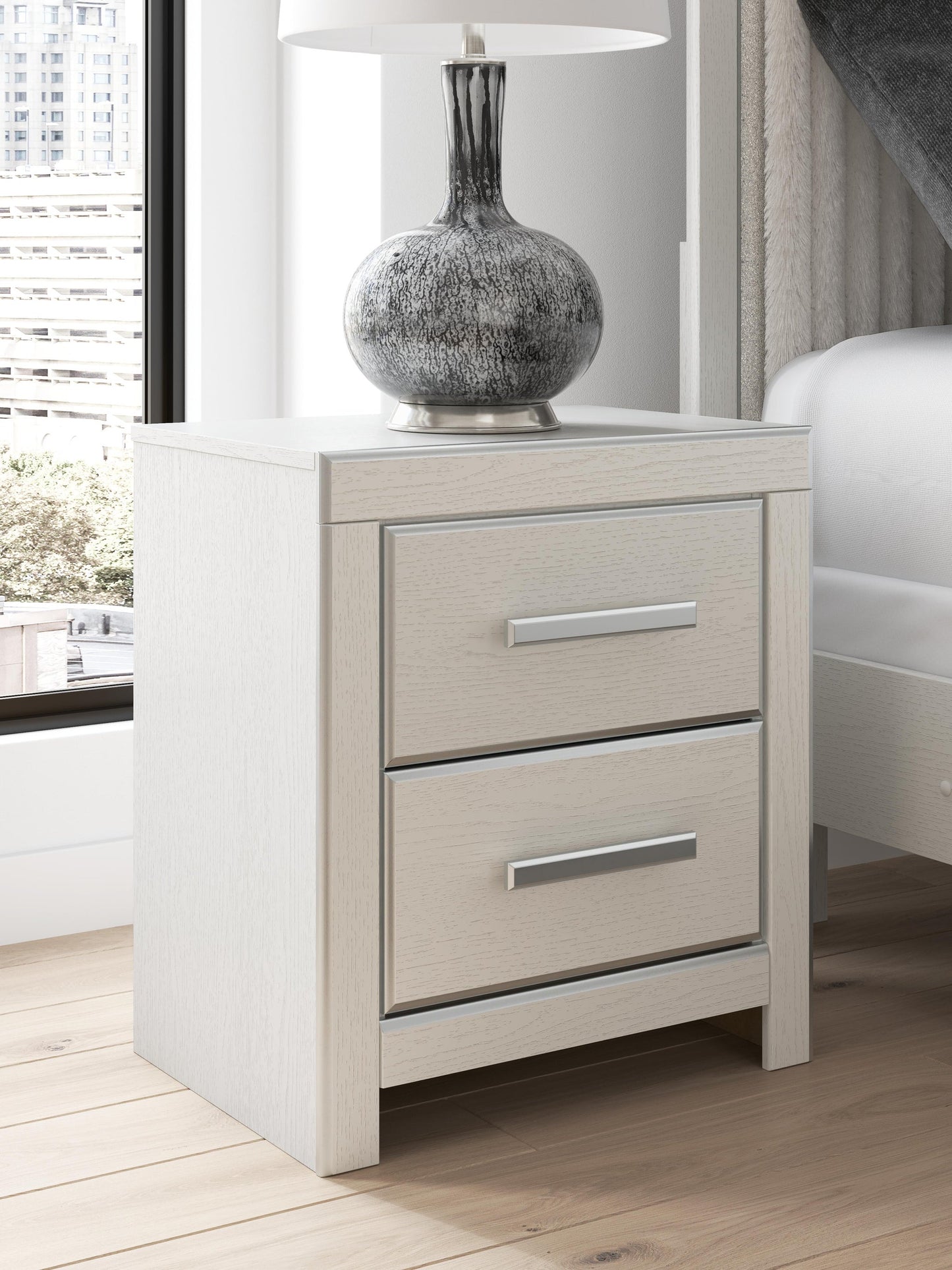 Zuraleus  Upholstered Panel Platform Bed, Dresser, Mirror, Chest And Nightstand