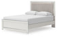 Zuraleus  Upholstered Panel Platform Bed, Dresser And Mirror
