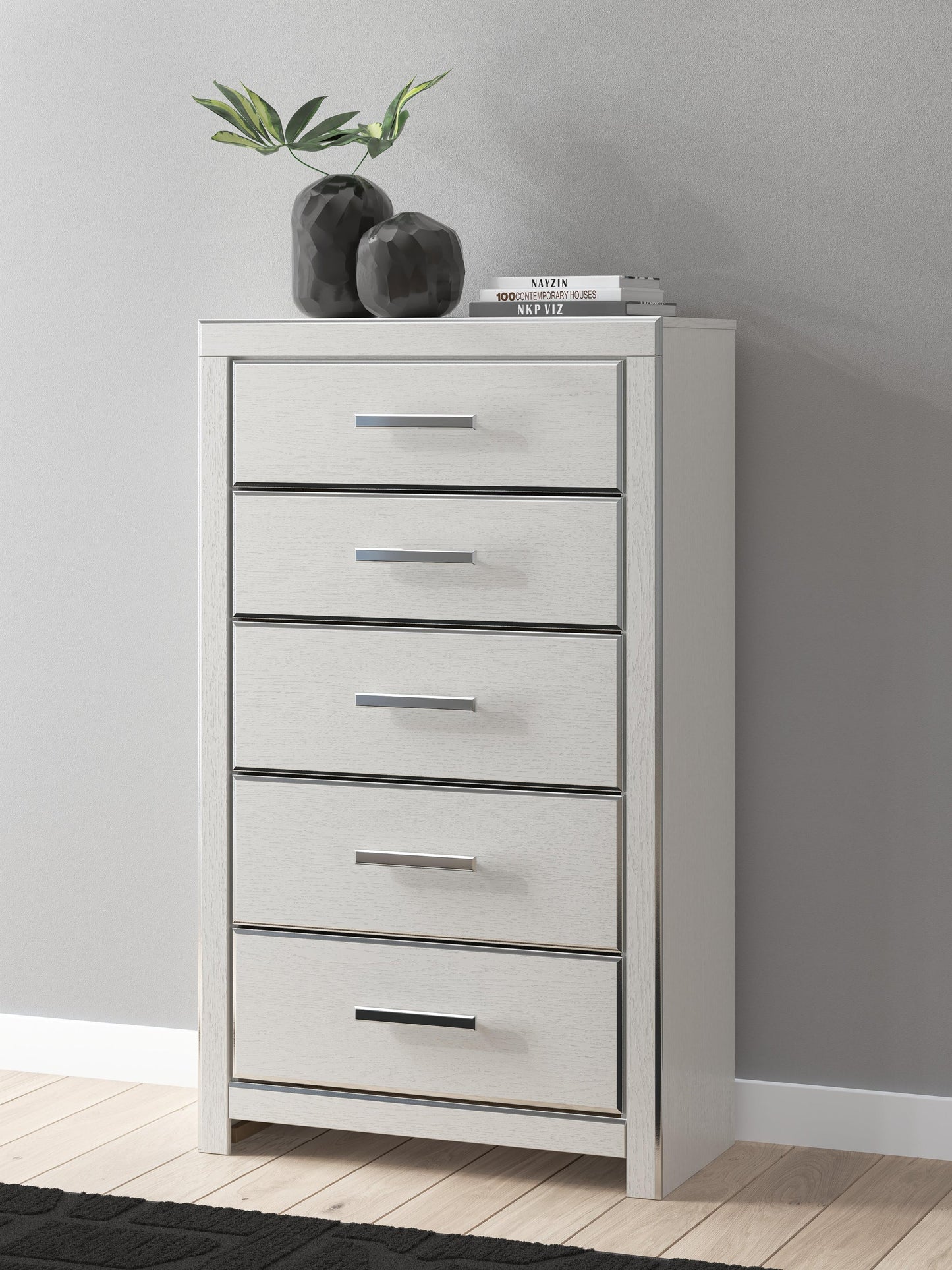 Zuraleus California  Upholstered Bed, Dresser, Mirror, Chest And Nightstand